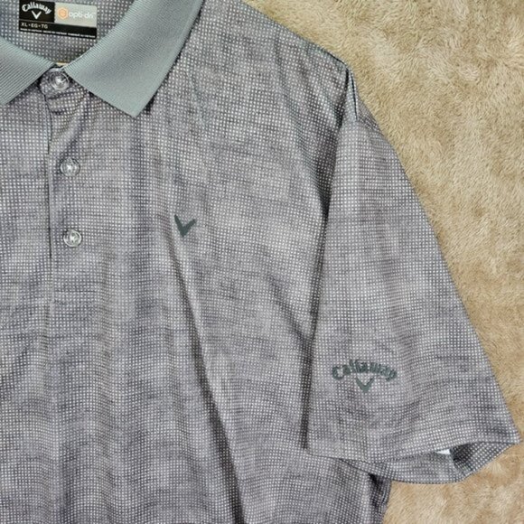 Callaway Opti-Dri Polo Golf Shirt Geometric Mens Size XL Gray Short Sleeve - Picture 7 of 10